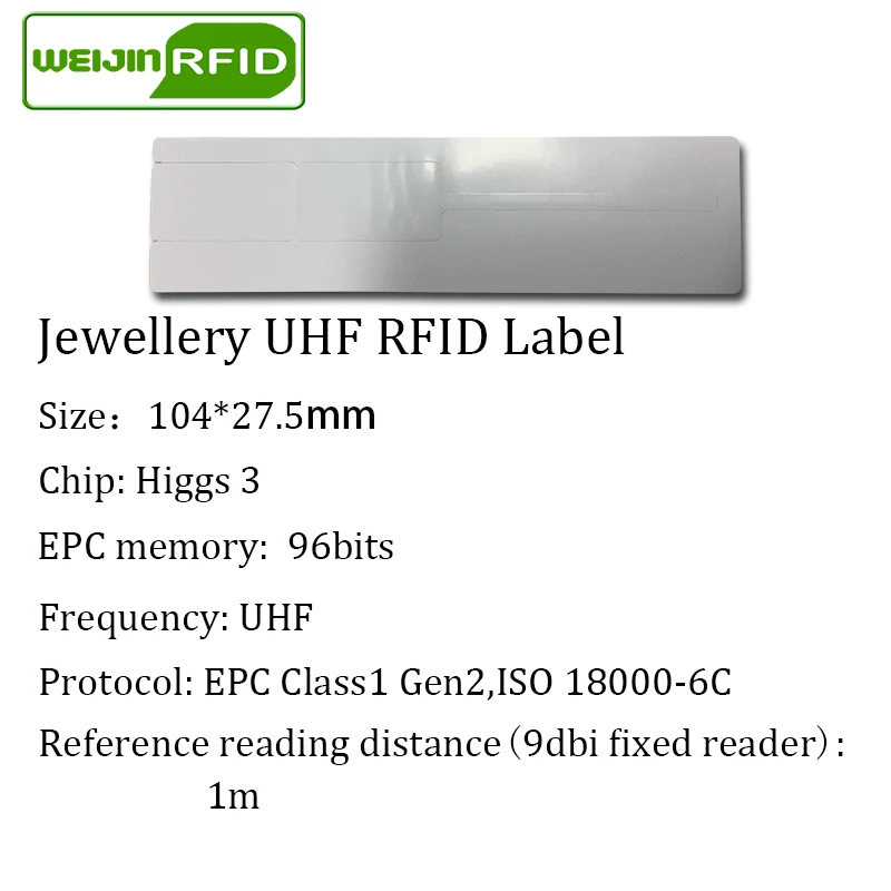 UHF RFID sieraden Sieraden horloge tag EPC 6C sticker 915m 868m 860-960MHZ NXP U code 7 adhensive printable passieve RFID PET label