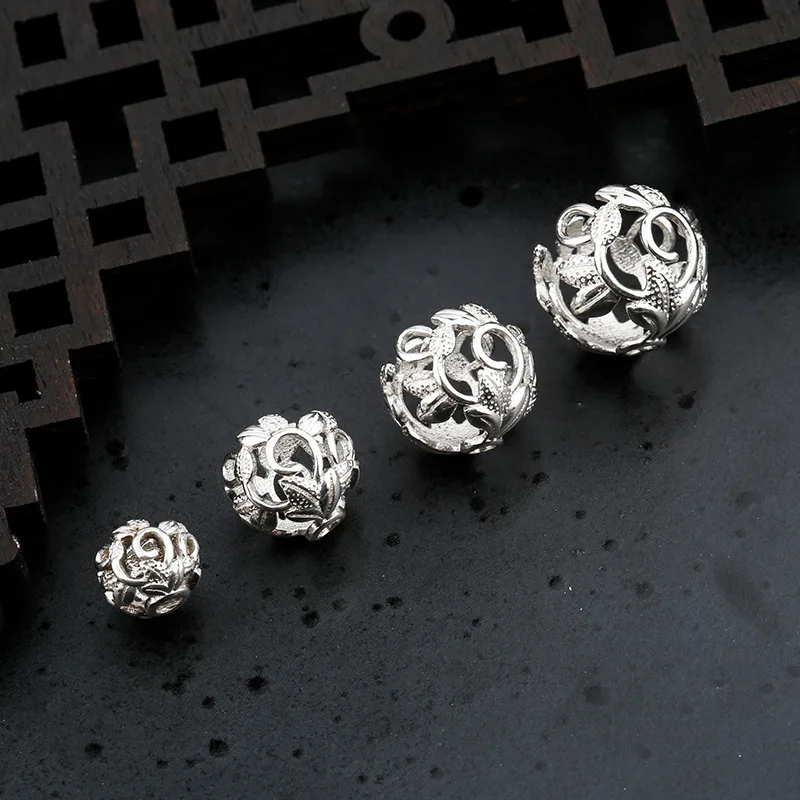 925 Sterling Silver Flower Bead Spacer Fit 6 8 10 12mm Encircle Charm Silver Bead Caps Separator DIY Fine Jewelry Accessories