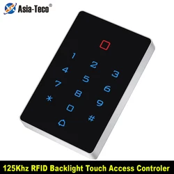 125khz rfid backlight cartão de toque teclado de controle de acesso leitor de cartão em wiegand 26 entrada e saída alarme anti-desmontagem