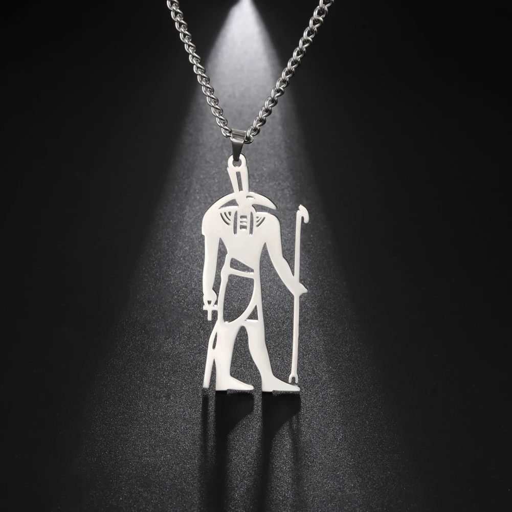 Myshape ​Collar gótico egipcio con colgante de acero inoxidable para hombre, joyería Vintage, Grande de la fuerza, Fiona, mitología