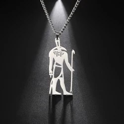 Myshape ​Gothic Egyptian Great of Strength Seth Pendant Necklace Stainless Steel Mythology Necklaces for Men Vintage Jewelry