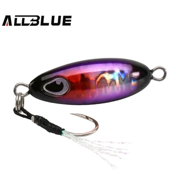 ALLBLUE gota lenta 7G 10G 15G Micro plantilla de Metal fundido Shore Casting Jigging cuchara señuelo de pesca de agua salada aparejos de cebo Artificial