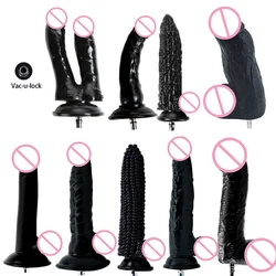 ROUGH BEAST Black Dildo Attachments for VAC-U-Lock/Quick Plug Sex Machine Love Machine Accessories for Adult Sex Toy Product