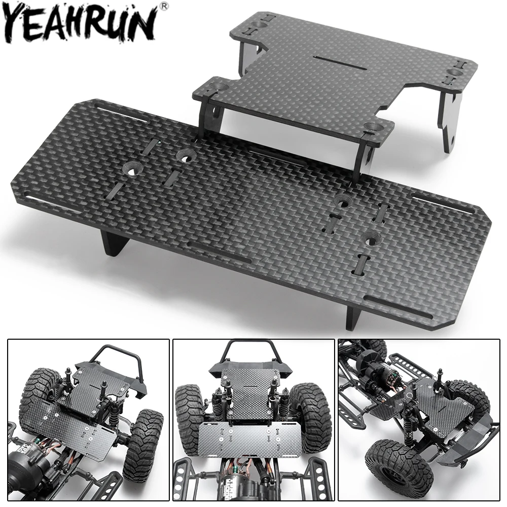 YEAHRUN Carbon Fiber Battery Tray Front Mounted Low Center of Gravity for 1/10 RC Crawler Car Axial SCX10 II 90046 90047 90022