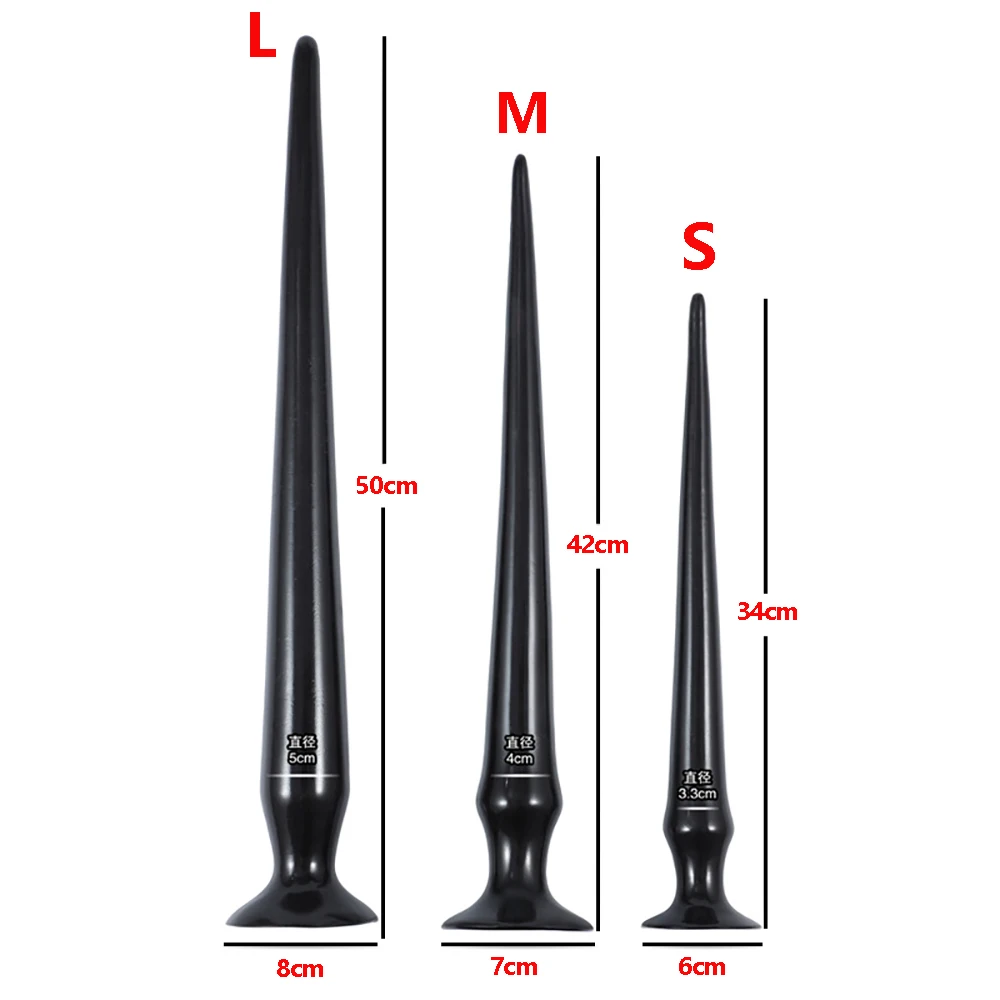 Consolador largo con ventosa para mujer, tapón Anal, dilatador Anal Gay, tapón para el punto G, Juguetes sexuales para hombre, masajeador de