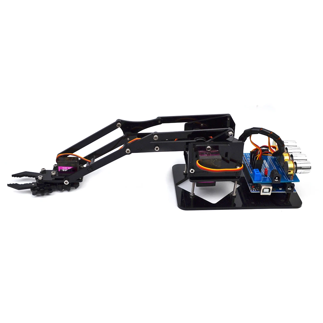Official iSmaring DIY 4DOF Acrylic Robot Arm with Robotic Claw with Arduino Kit Mechanical Grab Manipulator Diy Tracked Crawler