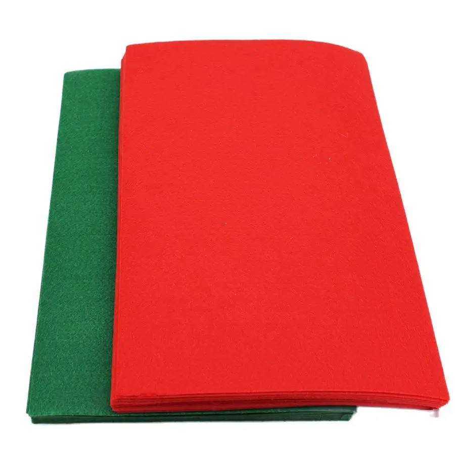 Tessuto di feltro verde rosso CMCYILING panno di poliestere spessore 1 MM per artigianato fai da te Scrapbook foglio Non tessuto 20 pz/lotto 20*30cm