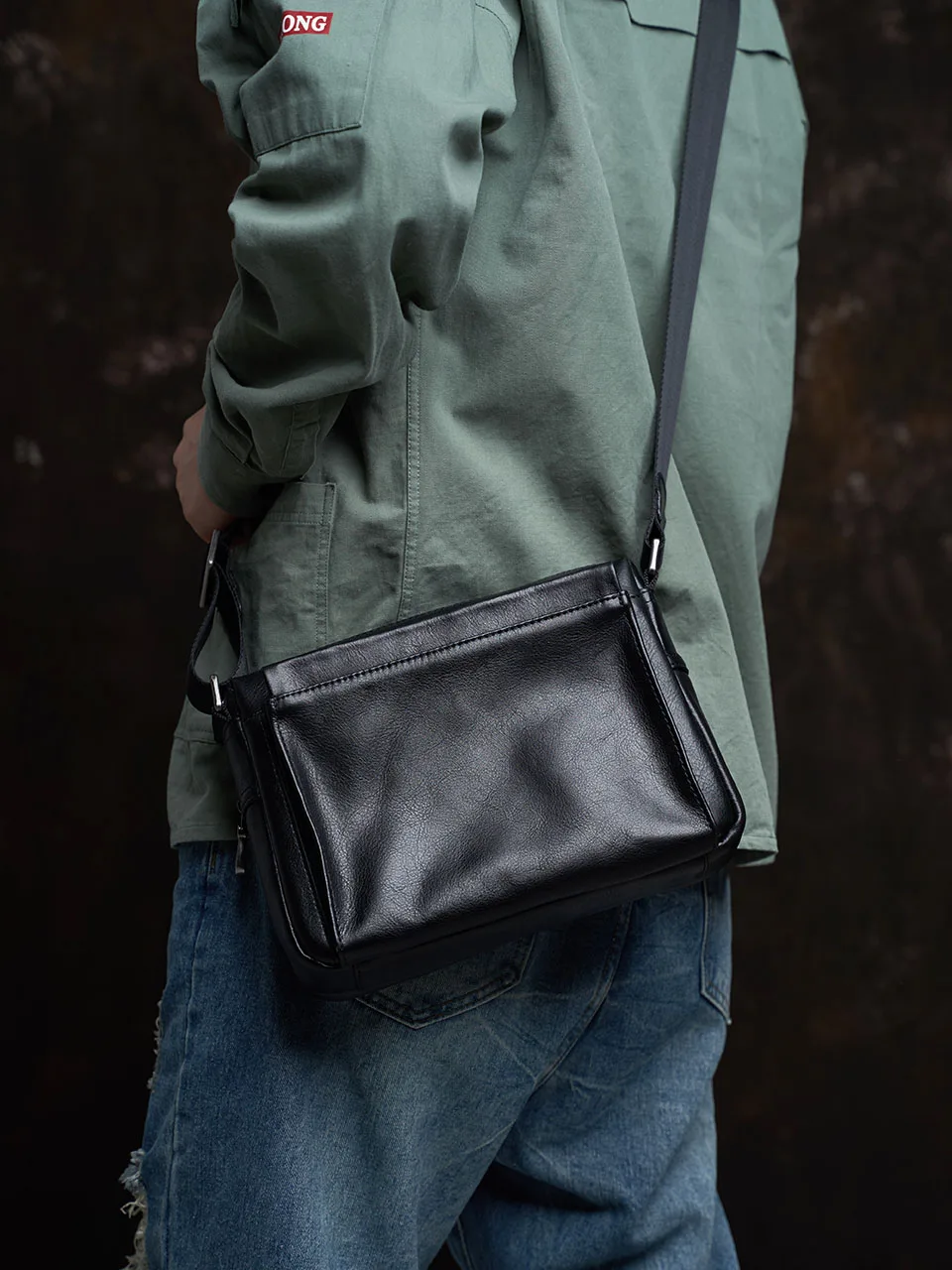 NUPUGOO Casual männer Schulter Tasche Aus Echtem Leder Mode-Trend Messenger Original Kleine Crossbody Zipper Tasche Für 9,7 Zoll Ipad – Detail 6