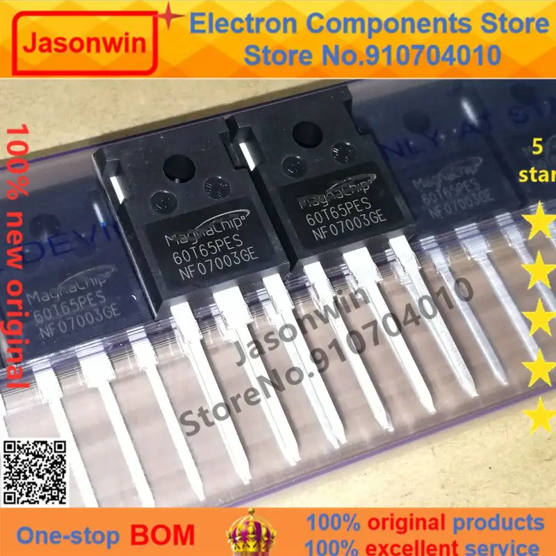 Jasonwin 100% new original 5-60 unids/lote MOSFET IGBT MBQ60T65PES 60T65PES 60A 650V  TO-247 Transistor