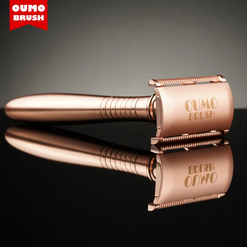 OUMO BRUSH - oumo classic zinc alloy Rose gold shaving Safety razor without blade