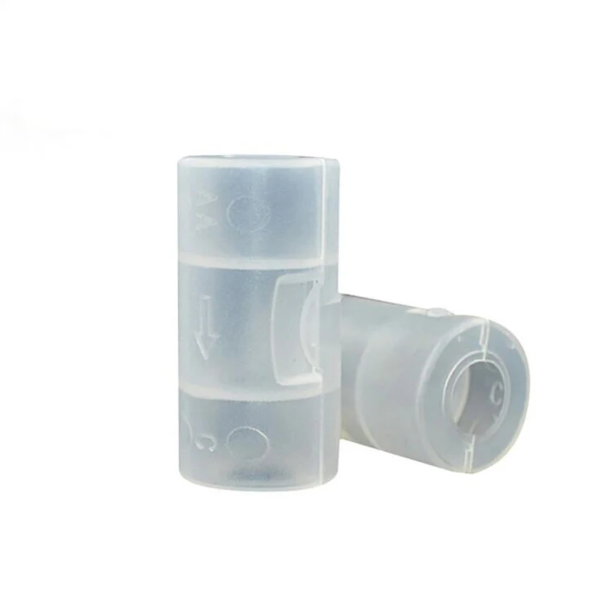 AA to C Size Battery Converter, Plastic Battery Adapter Holder Case Battery Boxes with Hinged Frosted Cover, Cooling Hole