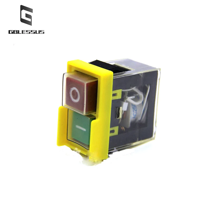 1PCS Electrician Switch KJD6 Self-locking AC220V Electromagnetic Start Button Machine Tool Accessories IP54 Waterproof Magnetic