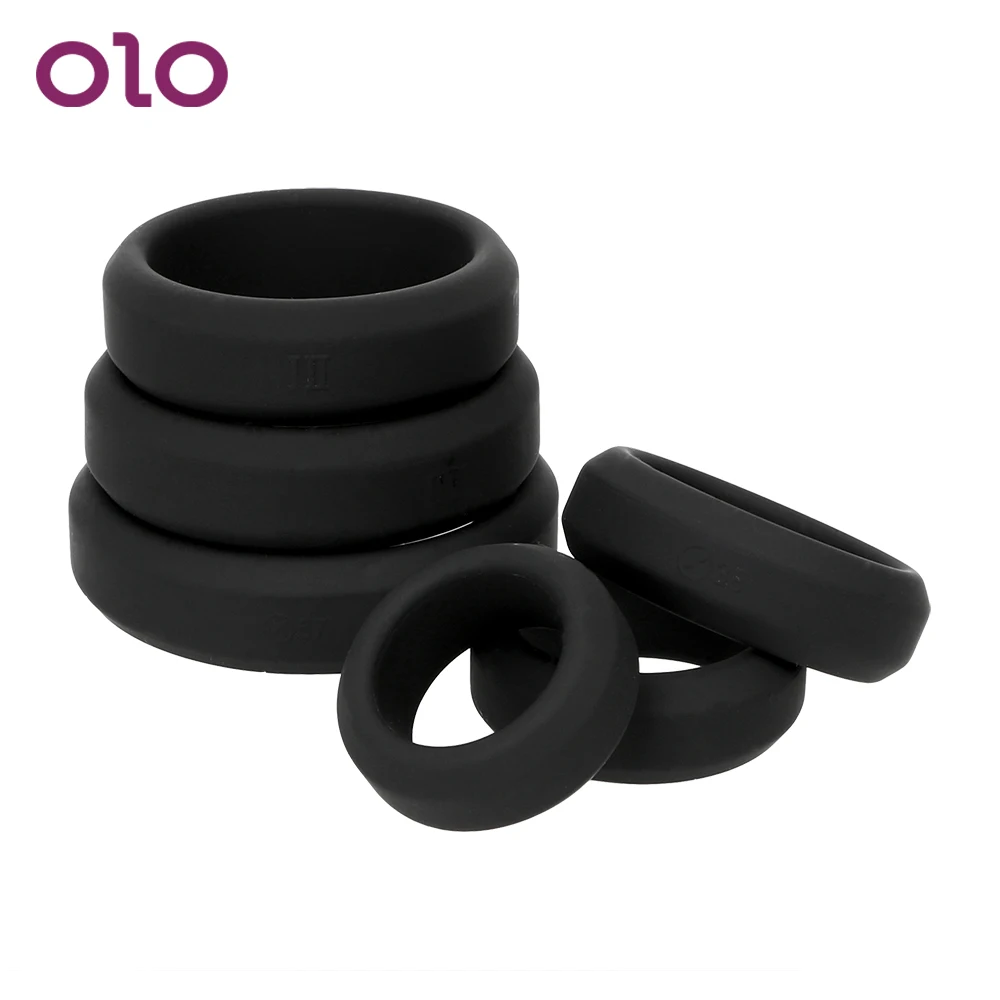 OLO Penis Ring Elastic Cock Ring Delay Ejaculation Silicone Sex Toys for Men Adult Products 6 Sizes Sexitoys