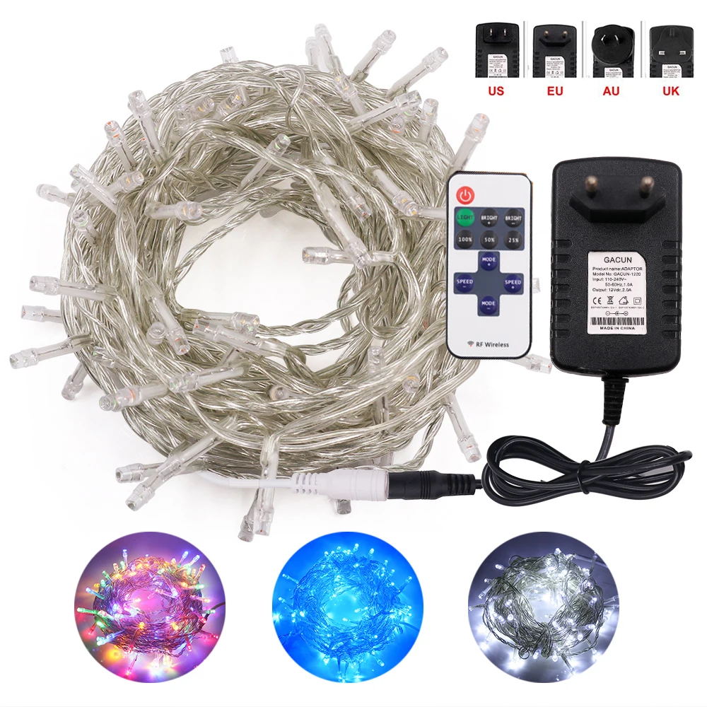 

Garland LED String Light DC 12V White Blue Multicolor Fairy Lights Xmas Lamp For Christmas Tree Wedding Party Decoration