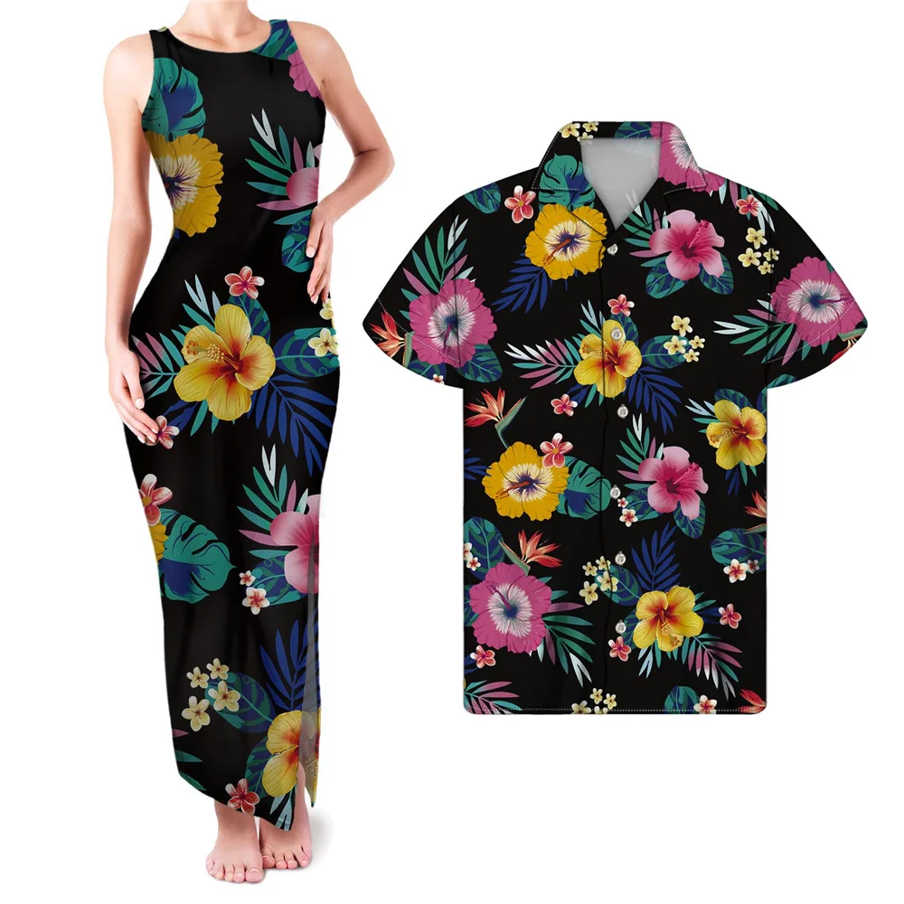 

HYCOOL Strap Cut Out Sexy Maxi Dress Shirt Floral Pattern Women Bodycon Sleeveless Summer Holiday Long Split Dresses Club