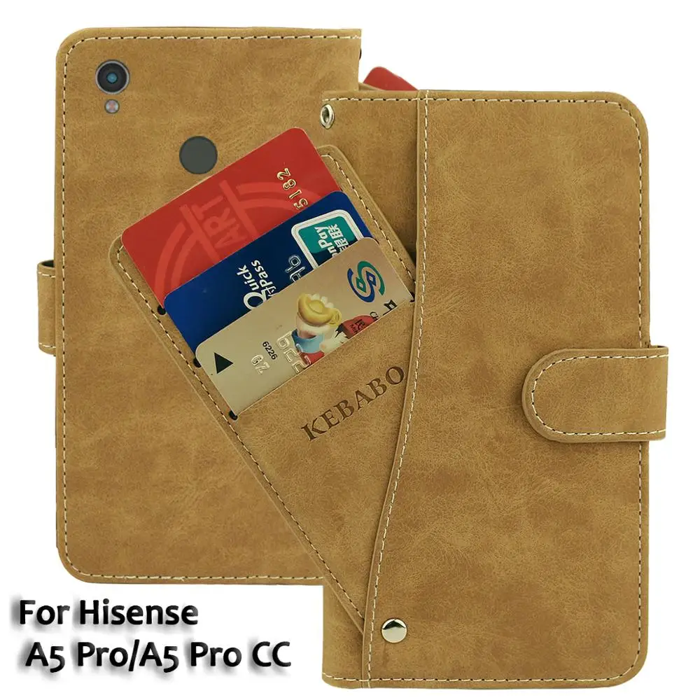 Vintage Leather Wallet Hisense A5 Pro Case 5.84
