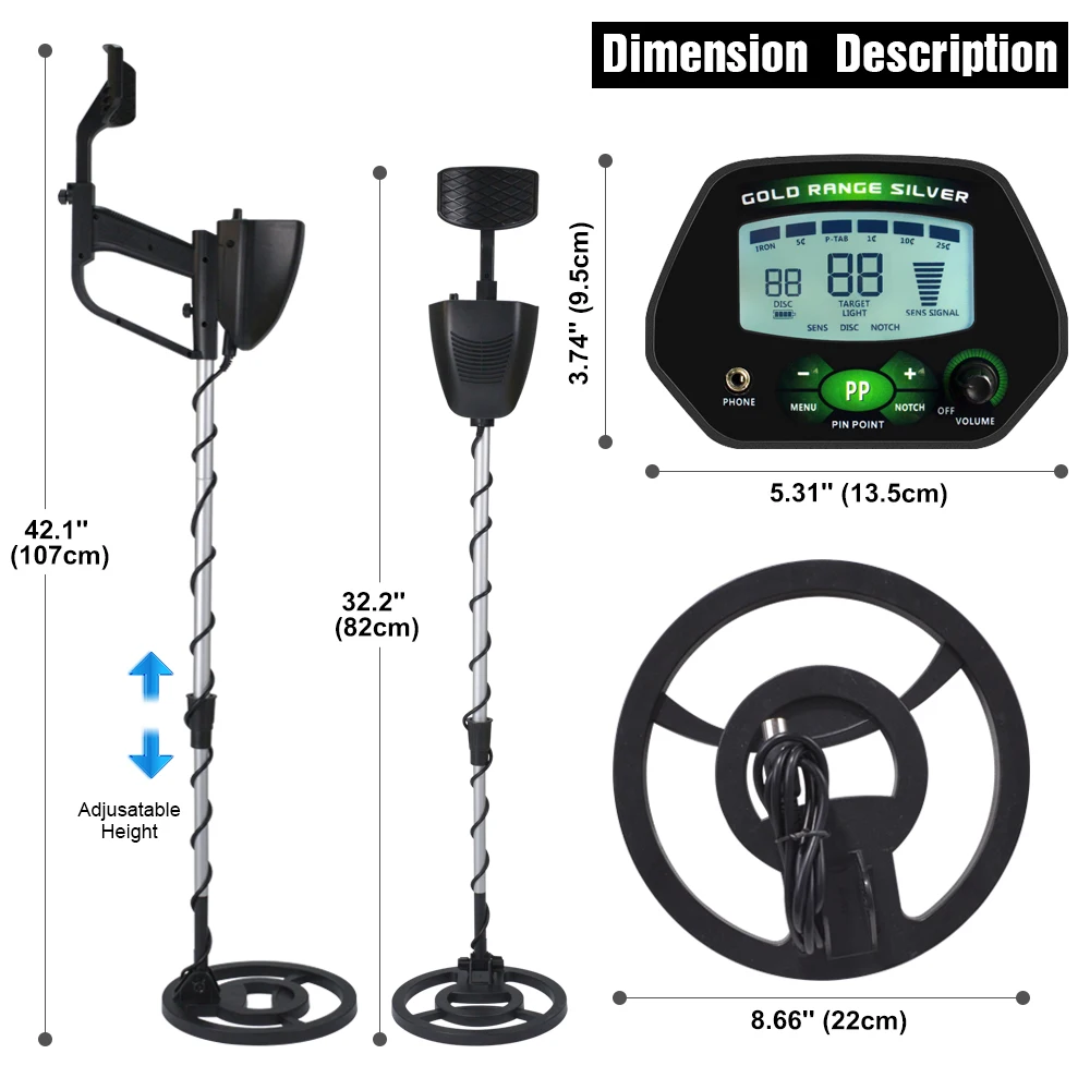 High Accuracy Professional MD-4090 Underground Metal Detector LCD Metal Detector With Memory Function Backlight Adjustable