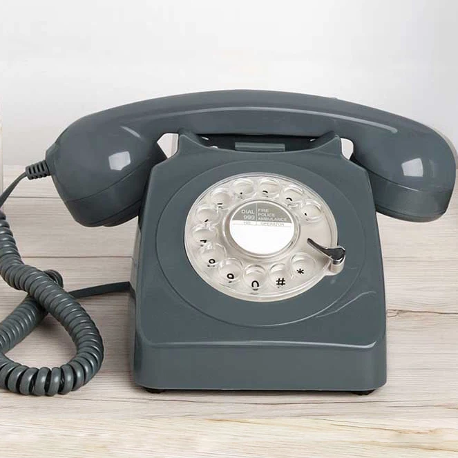 Revolve Dial Vintage Landline Retro Telephone Wire Rotate Fixed Phone pink table Black Yellow Home office Europe style R306