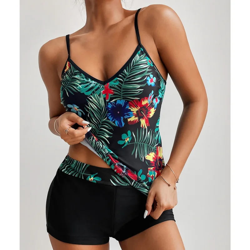 Sexy Large Swimsuits Plus Size Tankini Sets Female Swimwear Beach Wear Two-Piece Bathing Suit Sports Pool Women\'s Swimming Suit