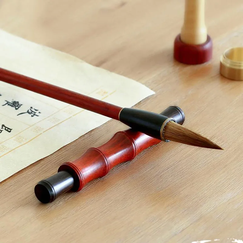 Chinese Calligraphy Painting Pen Holder Hill Shape Solid Wood Pen Resting Paper Weight Desk  Supplies Customized