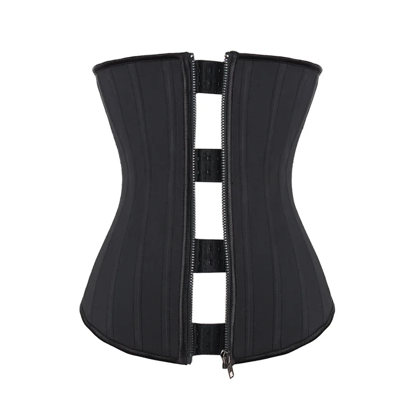 

Latex Waist Trainer Corset Steel Boned Shaper Zipper Up Gorset Rubber Korsett Plus Size 6XL Bustier Underbust Korset Workout Hot