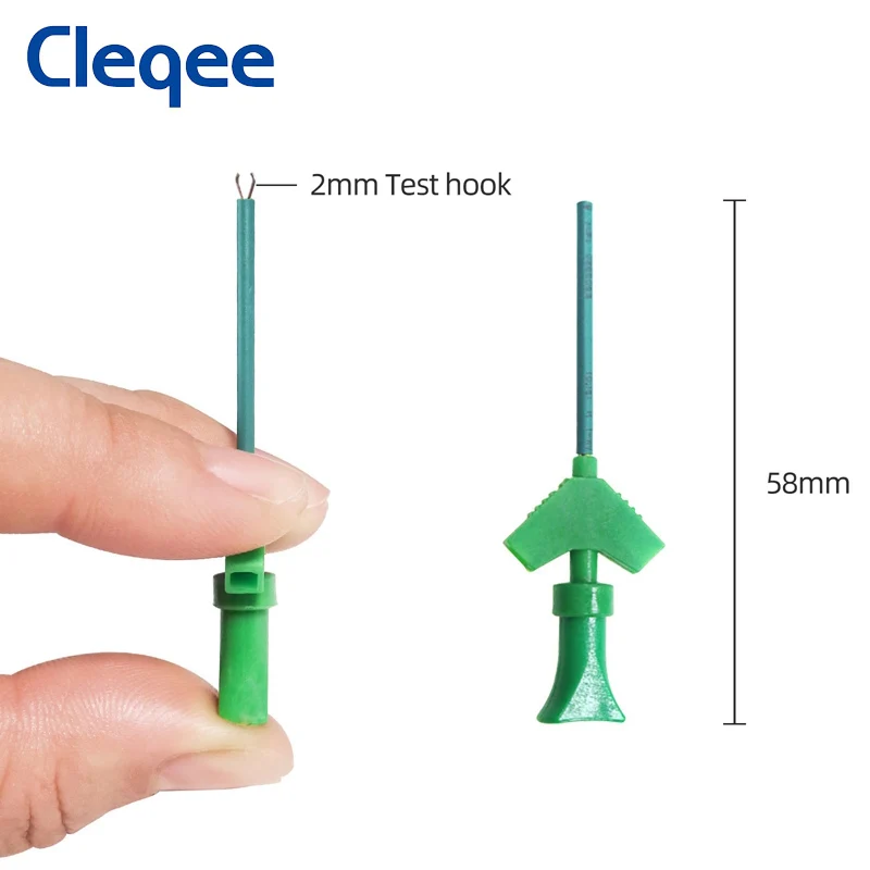 Cleqee-Mini Grabber SMD IC, Clips de gancho de prueba para Jumper Dupont, sonda de prueba, analizador lógico Grabber 30V/5A, P5003, 12 Uds.