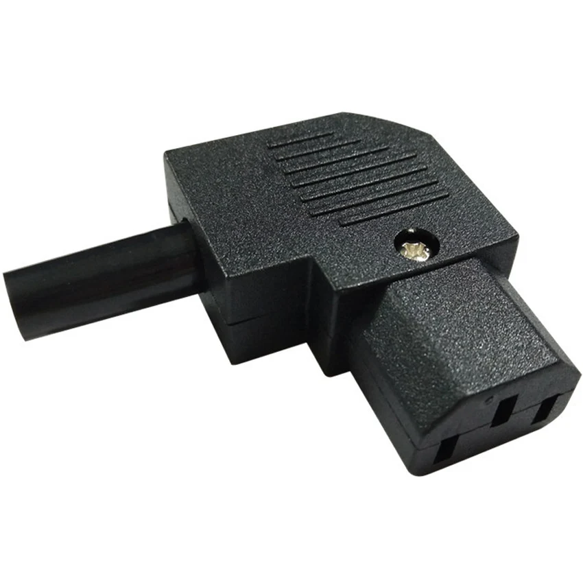 Black IEC320 C13 C14 PDU UPS Elbow Wiring Connector Assemble Outlet Install Inline Cable AC Plug Power Cord Electric Socket 10A