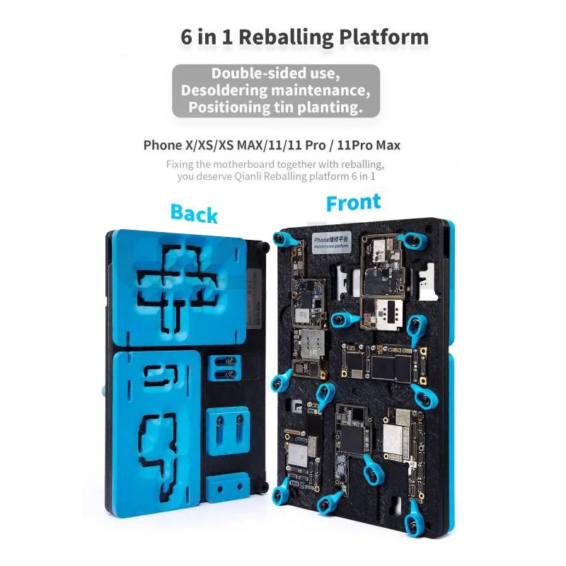 QianLi Double Side Use Desoldering Maintenance and Positioning Tin Planting 6 in 1 Reballing platform for iphone X XS MAX 11Pro