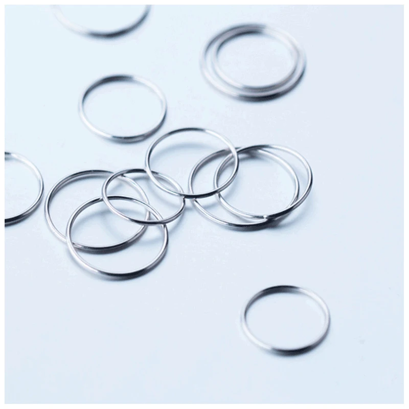 Modian Silver Simple Circle Stackable Ring 100% 925 Sterling Silver Multiple Sizes Finger Rings For Women Fashion Fine Jewelry