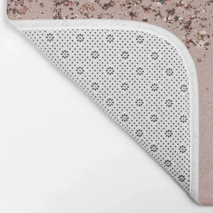 HOT Bathroom Rugs Blush Pink Rose Gold Bronze Bath Mat Flannel Absorbent Non Slip Doormat Entrance Door Bath Room Mats