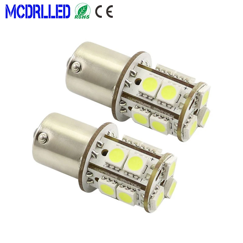 Mcdrlled 2PCS P21W P21/5W R5W R10W Led Car Lights Source External Signal Brake Light Reversing Lamps White 12V 48V