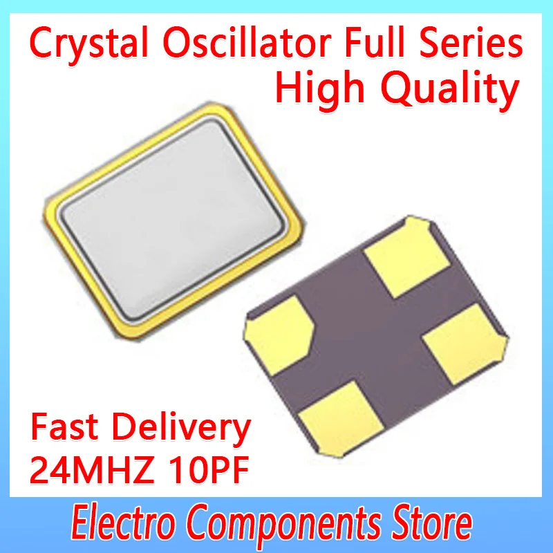 10PCS 4Pin 2016 2.0*1.6mm Quartz Resonator 24.000MHZ 24M 24MHZ SMD Patch Passive Crystal Oscillator 10PF 10PPM Electronic Set