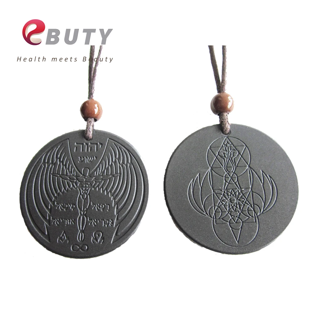 EBUTY Cheapest 6000cc Pendants Volcanic Stone Health Jewelry Round Gold EMF Protection Phone Sticker Gift