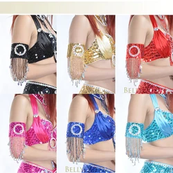 Shiny Belly Dance Bracelet Bead Arm Band Armlet Arm Wear Tassel Wristband Sequins Bangle Dancing Costumes