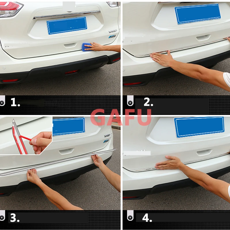 Car Rear Door Trim Cover for Hyundai Sonata DN8 2021 2022 Tailgate Bottom Decorative Strip Exterior Details Chrome Accessories