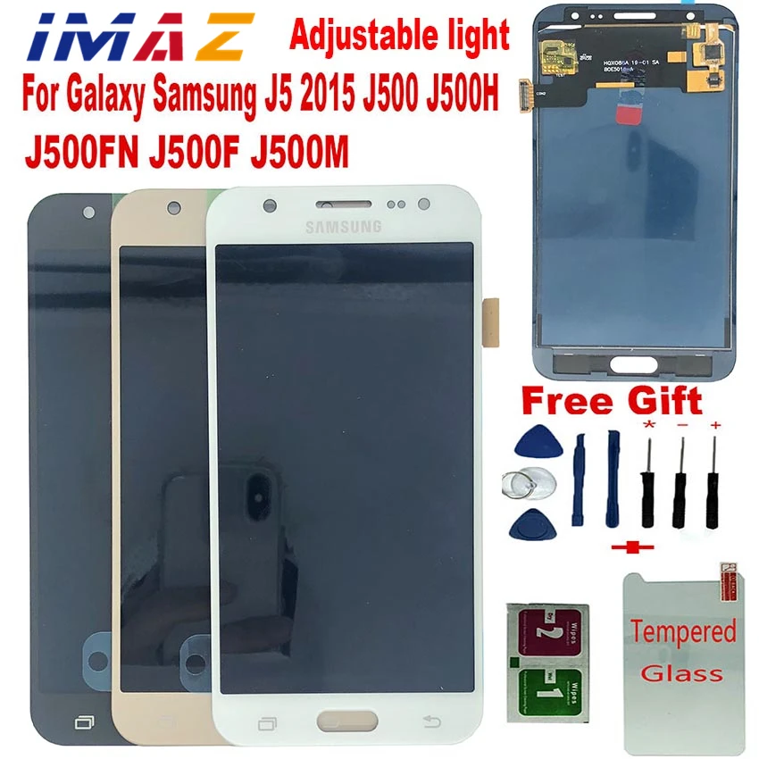 IMAZ Adjust Light LCD For Samsung Galaxy J5 2015 J500 J500H J500FN J500F LCD Display Touch Screen Digitizer Assembly For J5 LCD