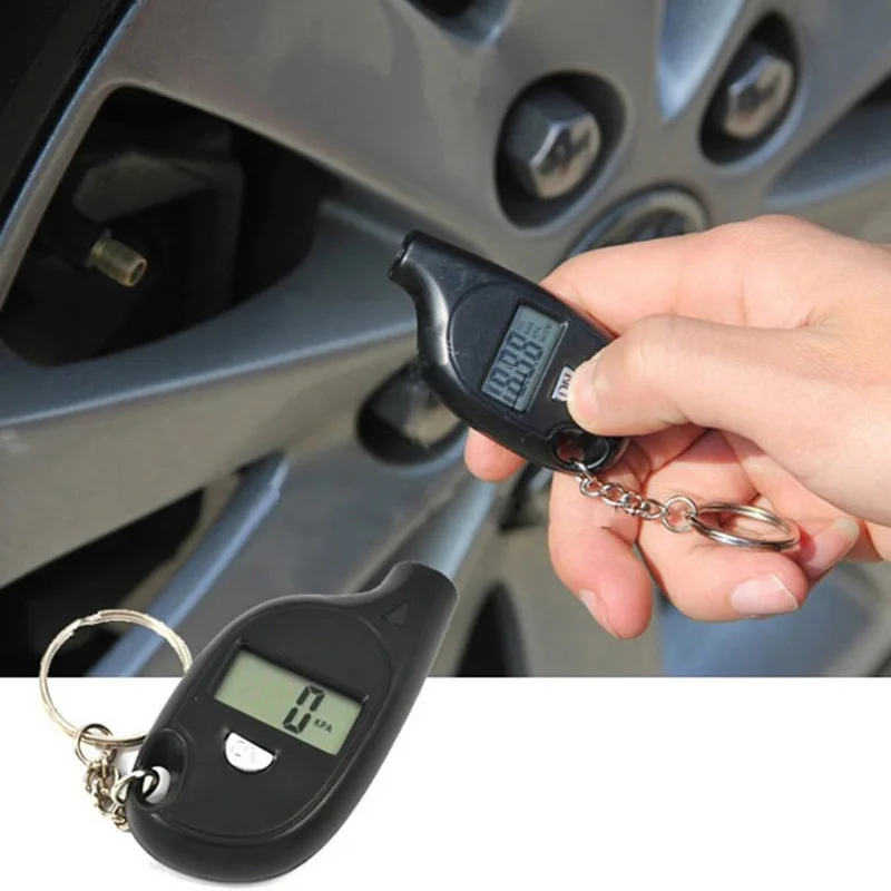 Mini Portable Keychain Tire Tyre Wheel Air Pressure Gauge Tester Digital LCD 5-100 PSI Procession Tool Tire Pressure Monitor