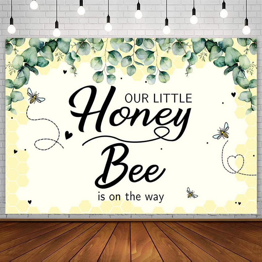 

Avezano Baby Shower Photography Backdground Our Little Honey Bee Is On The Way Newborn Kids Party Backdrop Photo Studio Props