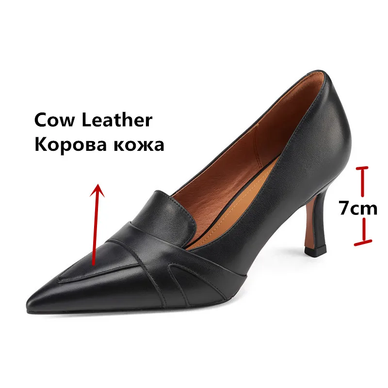 FEDONAS Elegant Thin Heels Shoes Woman Shallow Genuine Leather Pointed Toe Women\'s Shoes Autumn New Wedding Prom Female Pumps