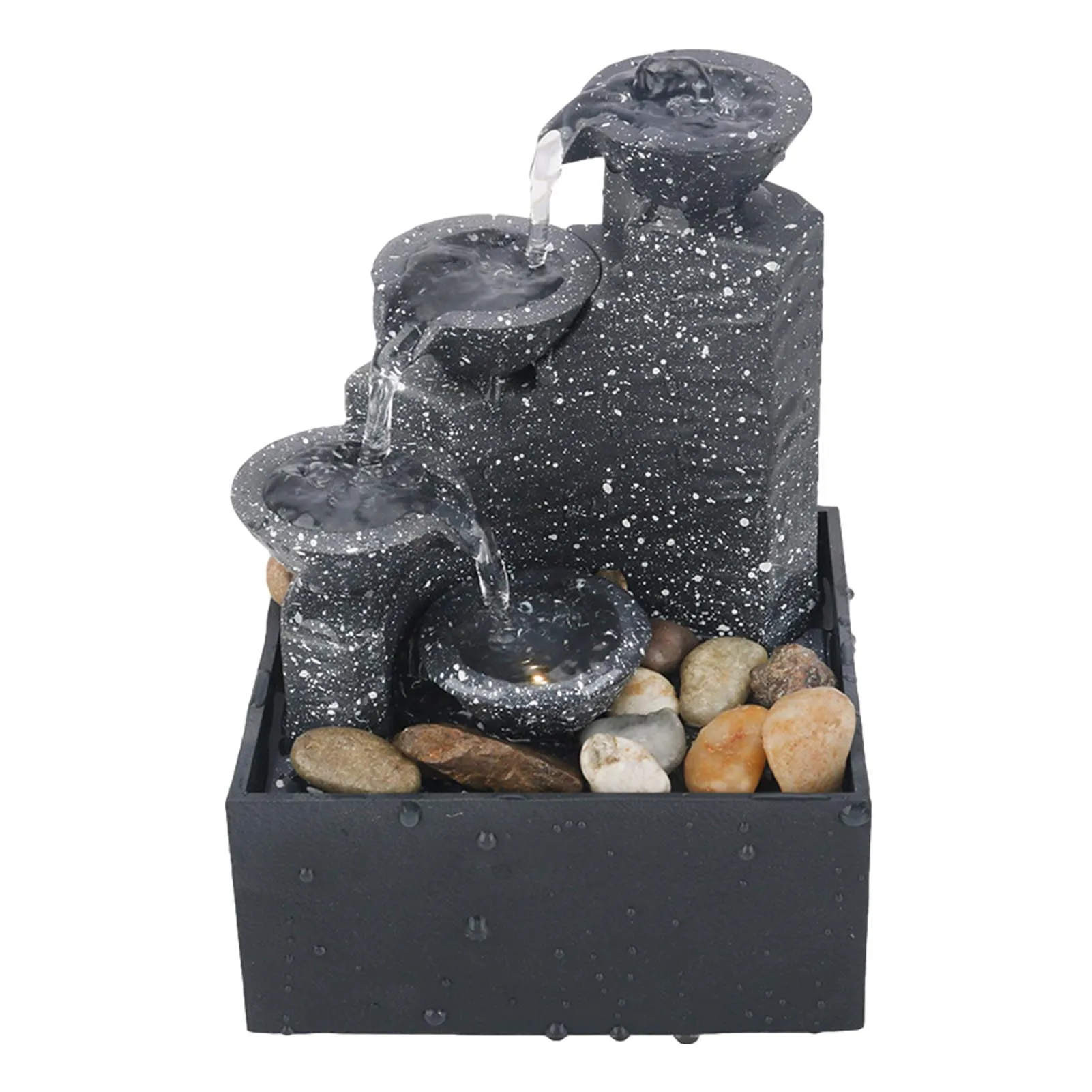 Rockery Indoor Fountain Waterfall Feng Shui Desktop Water Sound Meter Desktop Ornaments Home Decoration Crafts gaudily