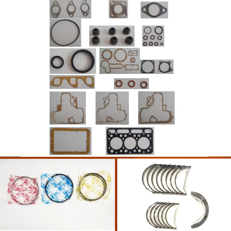 

D1402 3D85 engine complete overhaul full gasket set kit main crankshaft connecting con rod bearing piston ring for Kubota