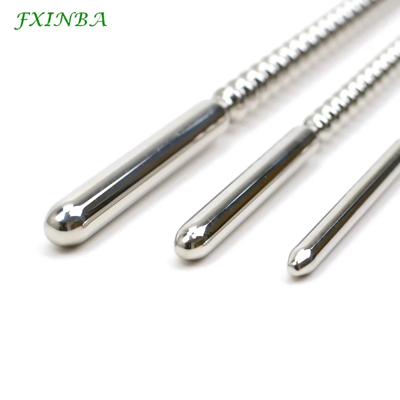 FXINBA 6/8/10mm solido in acciaio inox suono uretrale dilatatori uretrali giocattoli del sesso per gli uomini Gay filettato metallo spina del pene stimolatore