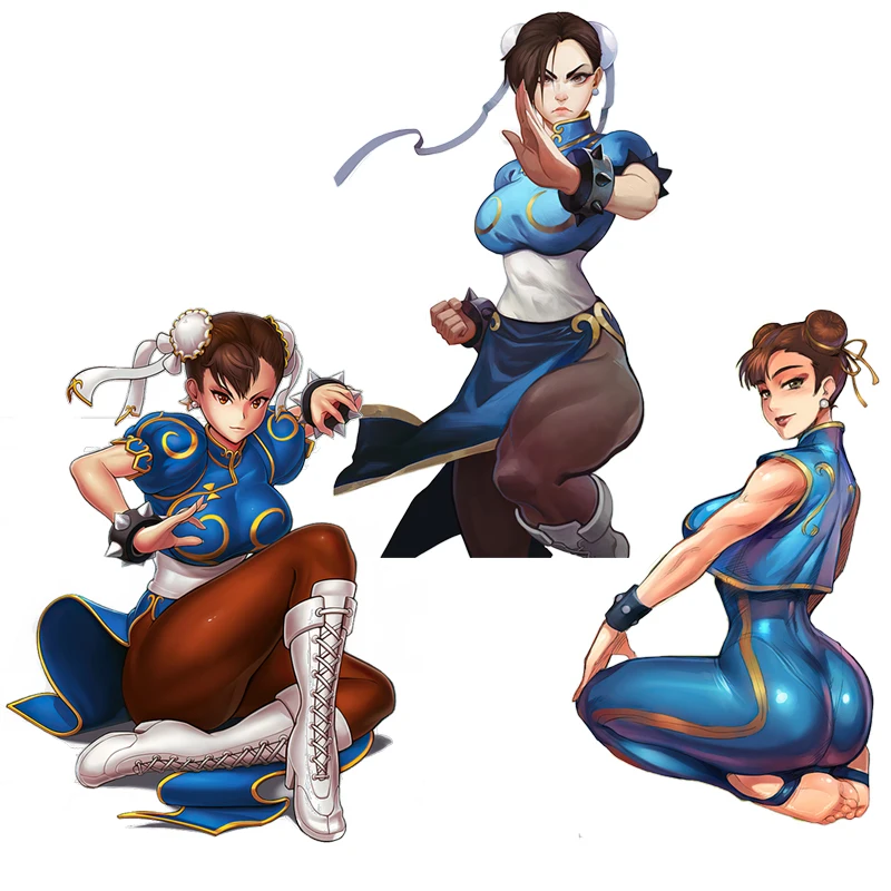 Three Ratels CDM372 Animation game girl Chun-Li  Personalized Creative Scratch Stickers And Decal For Occlusion  Decor