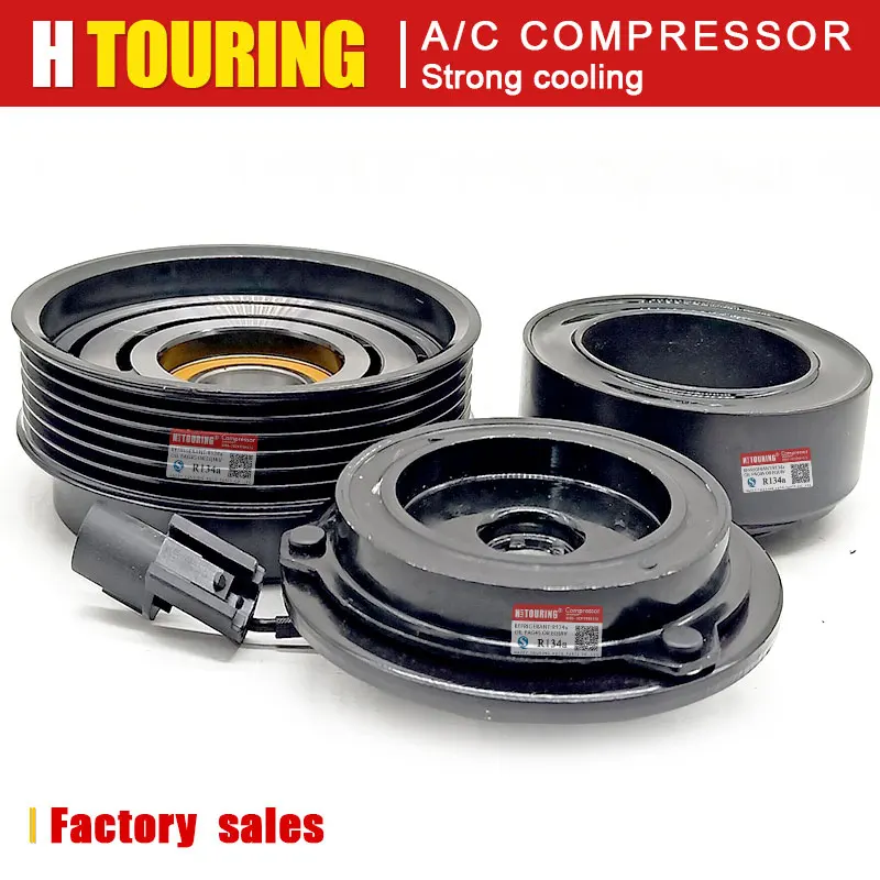 HS18 A/C COMPRESSOR Clutch pulley 6PK for Hyundai Tucson 2.0 Crdi 2000-2006 F500-NA5CA-04 F500NA5CA04 977012E200 97701-2E200 12V