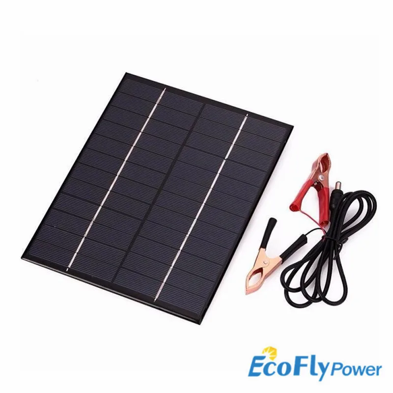 

5.2W 12V 5W Polycrystalline Silicon Solar Panel Solar Epoxy Board DIY Charging Board With Battery Clip