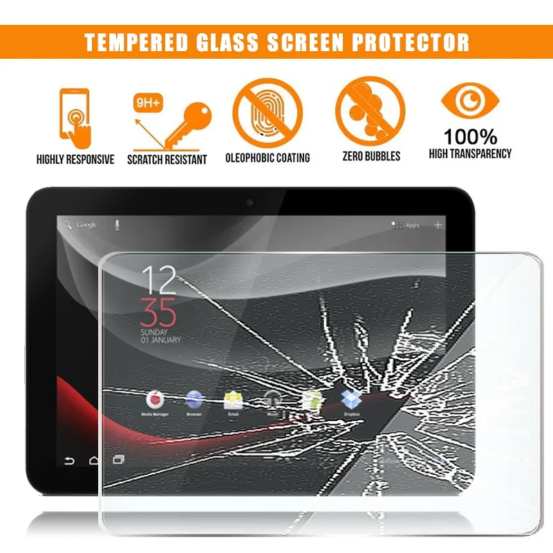 For Vodafone Smart Tab 10 Tablet Tempered Glass Screen Protector 9H Premium Scratch Resistant HD Clear Film Cover