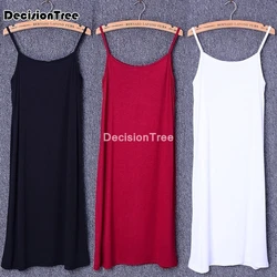 2023 strap white cotton bottoming dress tank sleeveless cotton o neck dress vintage slips underdress petticoat intimates