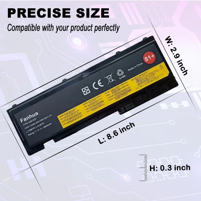 Fanhua 11.1V 3900MAh 0A36287 0A36309 Laptop Cho Lenovo ThinkPad T420s T420si T430s T430si T430i, 45N1036 45N1037 45N1038