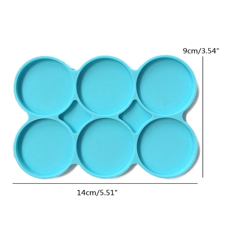 Round Resin Epoxy Silicone Molds 6-Bundle Disc Circle Tray with Hole Jewelry Casting Necklace Pendant Keychain No