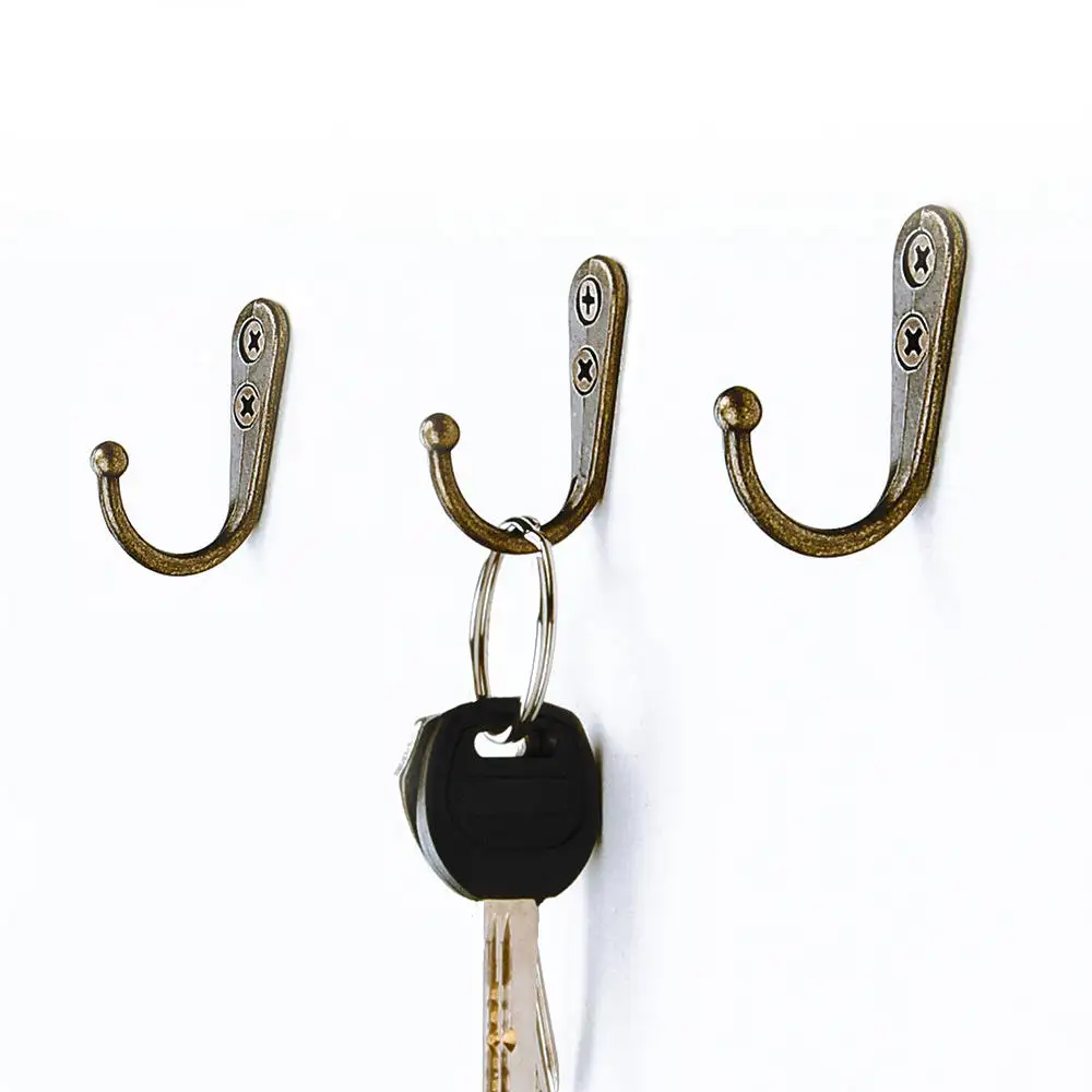 20pcs Wall Mounted Hook Single Robe Coat Hat Holder Key Hanger with 40 Pieces Screws Home Storage Hook Organize Hook